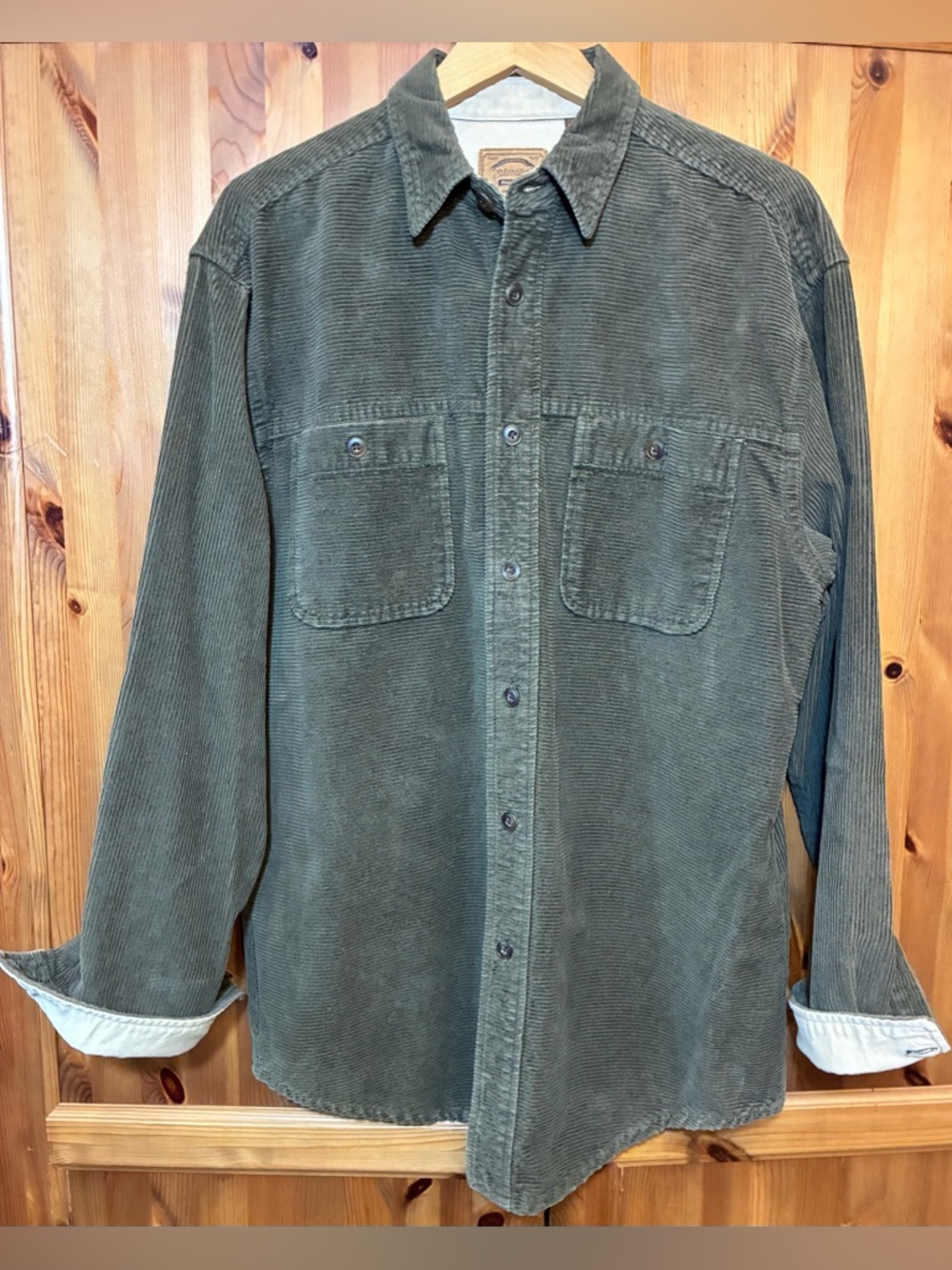 St John’s Bay Corduroy Shacket Shirt Jacket Hunter Green Mens Medium Tall Long